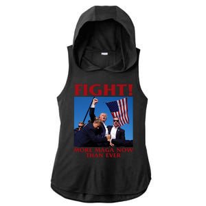 Trump Shot Assassination Fight Fight 2024 Ladies PosiCharge Tri-Blend Wicking Draft Hoodie Tank