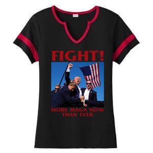 Trump Shot Assassination Fight Fight 2024 Ladies Halftime Notch Neck Tee