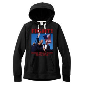 Trump Shot Assassination Fight Fight 2024 Women's Fleece Hoodie