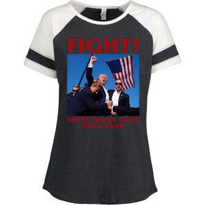 Trump Shot Assassination Fight Fight 2024 Enza Ladies Jersey Colorblock Tee