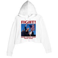 Trump Shot Assassination Fight Fight 2024 Crop Fleece Hoodie