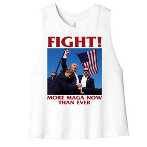 Trump Shot Assassination Fight Fight 2024 Women's Racerback Cropped Tank