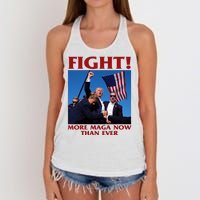 Trump Shot Assassination Fight Fight 2024 Women's Knotted Racerback Tank