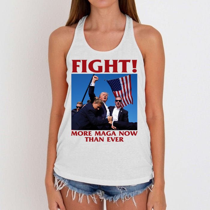 Trump Shot Assassination Fight Fight 2024 Women's Knotted Racerback Tank