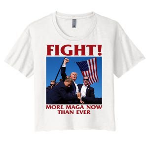 Trump Shot Assassination Fight Fight 2024 Women's Crop Top Tee