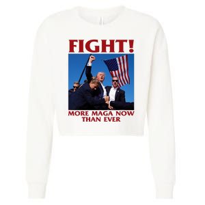 Trump Shot Assassination Fight Fight 2024 Cropped Pullover Crew