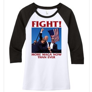 Trump Shot Assassination Fight Fight 2024 Women's Tri-Blend 3/4-Sleeve Raglan Shirt