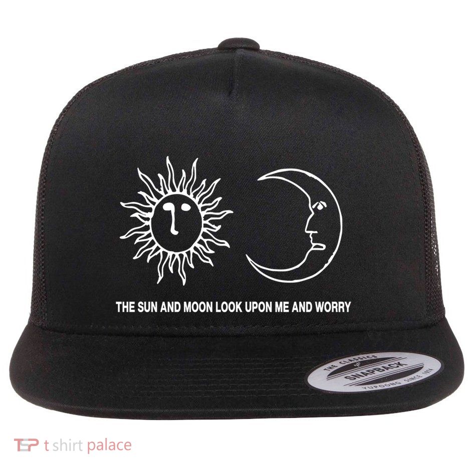 The Sun And Moon Look Upon Me And Worry Flatbill Hat