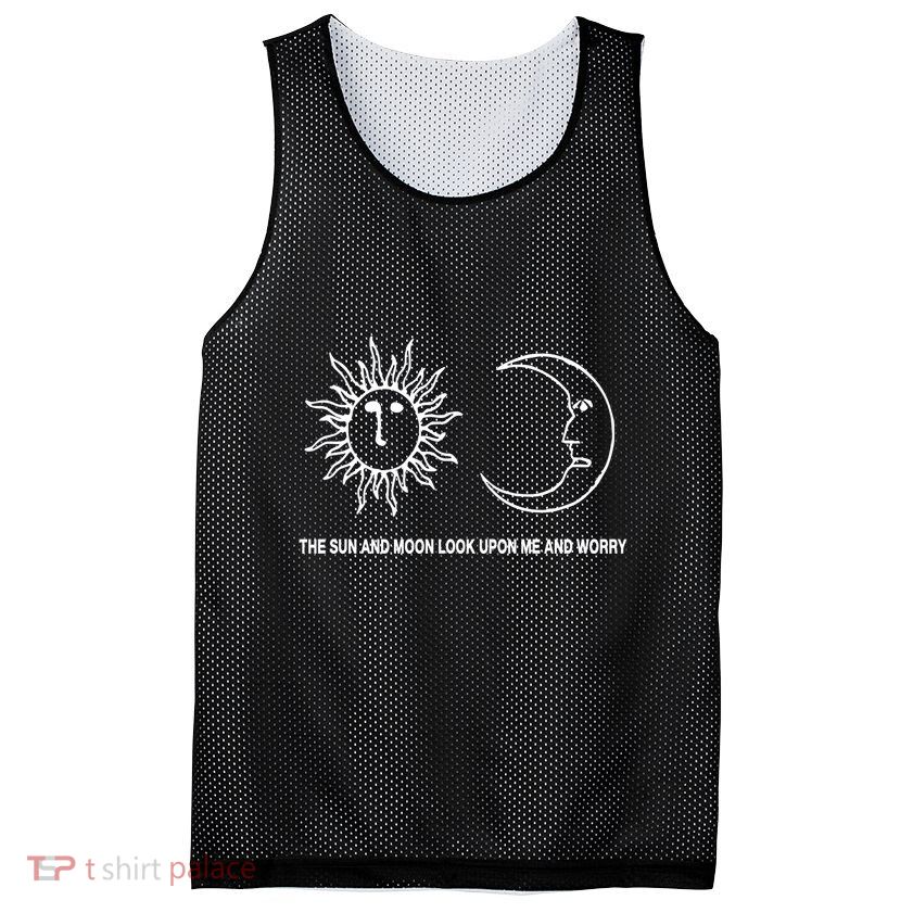 The Sun And Moon Look Upon Me And Worry Mesh Reversible Basketball Jersey Tank
