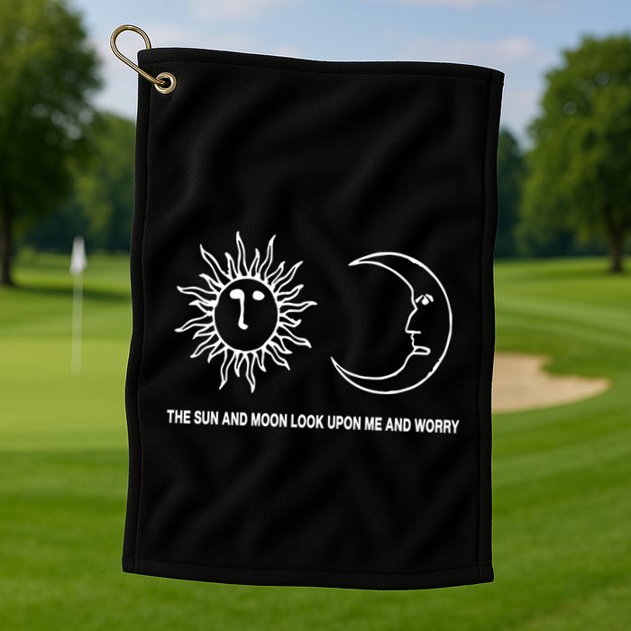 The Sun And Moon Look Upon Me And Worry Golf Towel