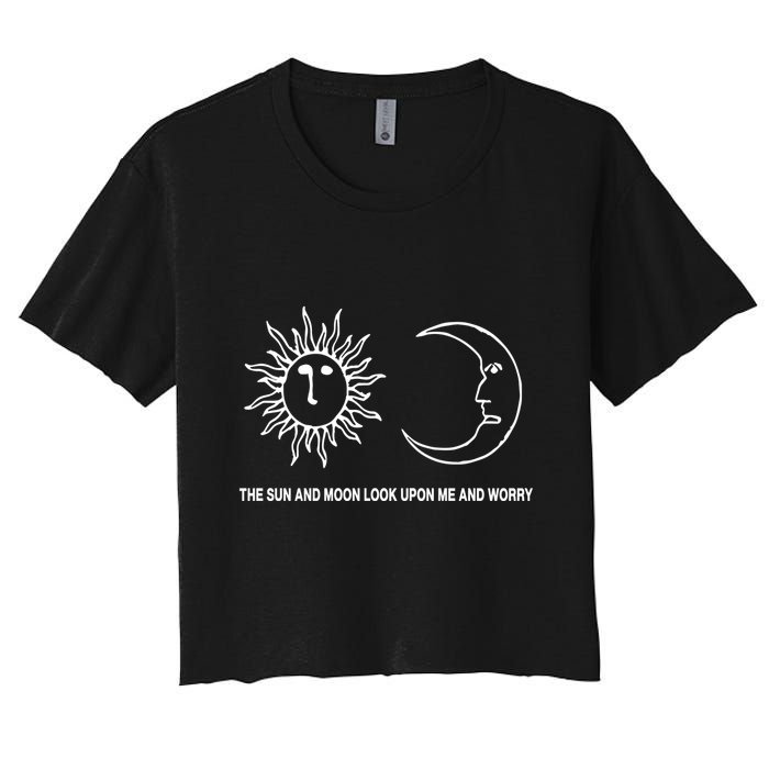 The Sun And Moon Look Upon Me And Worry Crop Top