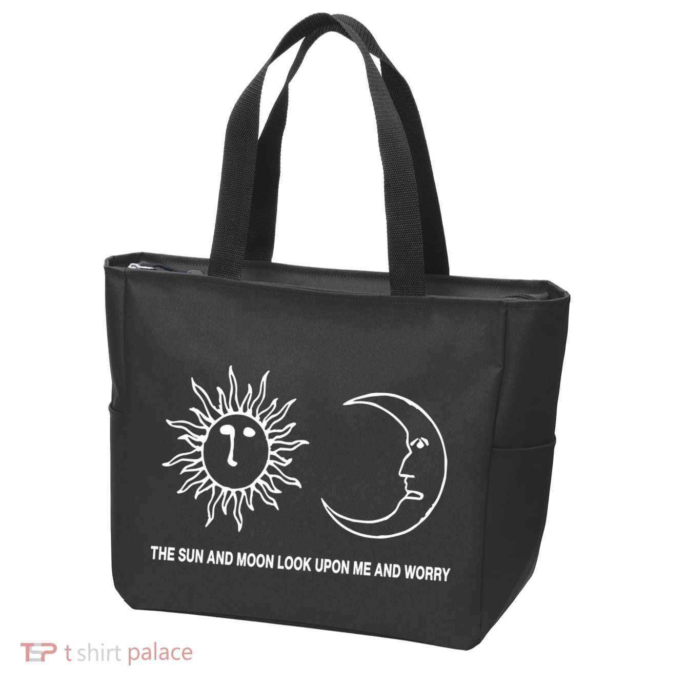 The Sun And Moon Look Upon Me And Worry Zip Tote Bag