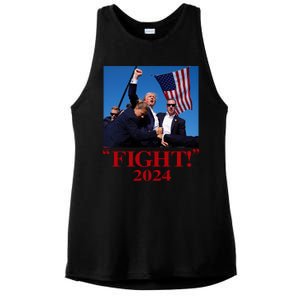 Trump Shot Attempt 2024 Fight Ladies PosiCharge Tri-Blend Wicking Tank