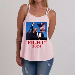 Trump Shot Attempt 2024 Fight Women's Strappy Tank