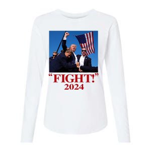 Trump Shot Attempt 2024 Fight Womens Cotton Relaxed Long Sleeve T-Shirt