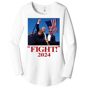 Trump Shot Attempt 2024 Fight Women's Perfect Tri Tunic Long Sleeve Shirt