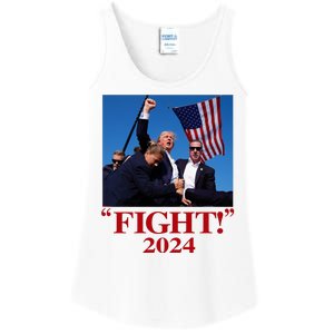 Trump Shot Attempt 2024 Fight Ladies Essential Tank