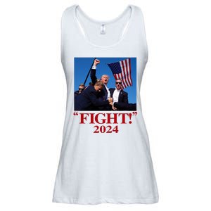 Trump Shot Attempt 2024 Fight Ladies Essential Flowy Tank