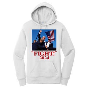 Trump Shot Attempt 2024 Fight Women's Pullover Hoodie