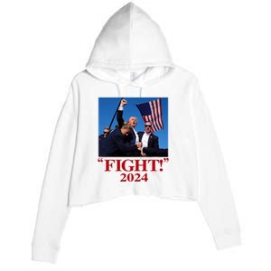 Trump Shot Attempt 2024 Fight Crop Fleece Hoodie