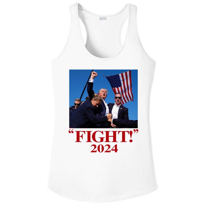 Trump Shot Attempt 2024 Fight Ladies PosiCharge Competitor Racerback Tank