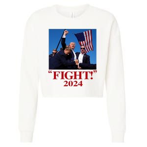 Trump Shot Attempt 2024 Fight Cropped Pullover Crew