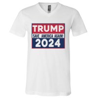 Trump Save America Again 2024 V-Neck T-Shirt