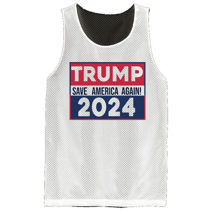 Trump Save America Again 2024 Mesh Reversible Basketball Jersey Tank