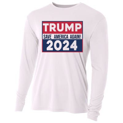 Trump Save America Again 2024 Cooling Performance Long Sleeve Crew