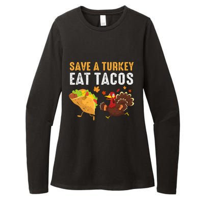 Thanksgiving Save A Turkey Eat Tacos Womens CVC Long Sleeve Shirt