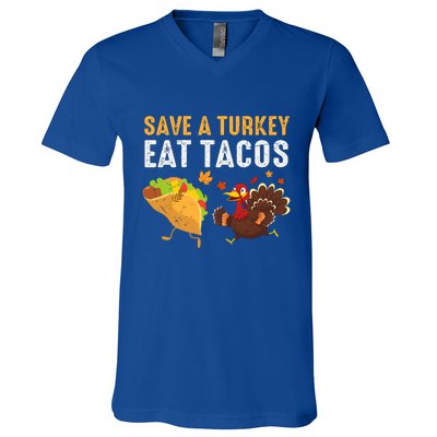 Thanksgiving Save A Turkey Eat Tacos V-Neck T-Shirt