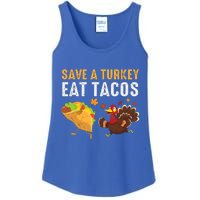 Thanksgiving Save A Turkey Eat Tacos Ladies Essential Tank