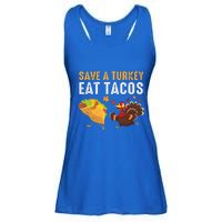 Thanksgiving Save A Turkey Eat Tacos Ladies Essential Flowy Tank