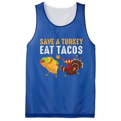 Thanksgiving Save A Turkey Eat Tacos Mesh Reversible Basketball Jersey Tank