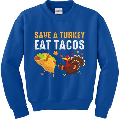 Thanksgiving Save A Turkey Eat Tacos Kids Sweatshirt