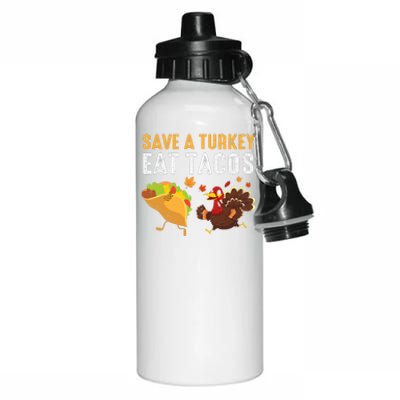 Thanksgiving Save A Turkey Eat Tacos Aluminum Water Bottle