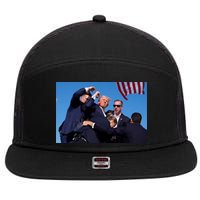 Trump Shot At Rally America 7 Panel Mesh Trucker Snapback Hat