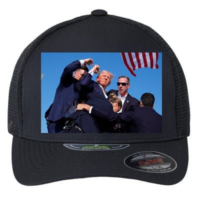 Trump Shot At Rally America Flexfit Unipanel Trucker Cap