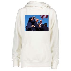 Trump Shot At Rally America Womens Funnel Neck Pullover Hood