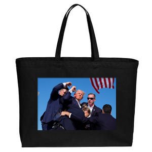 Trump Shot At Rally America Cotton Canvas Jumbo Tote