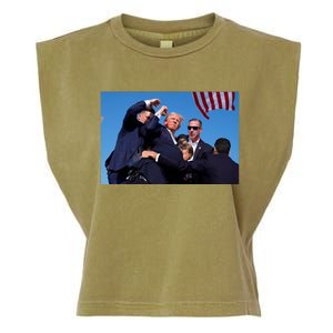 Trump Shot At Rally America Garment-Dyed Women's Muscle Tee