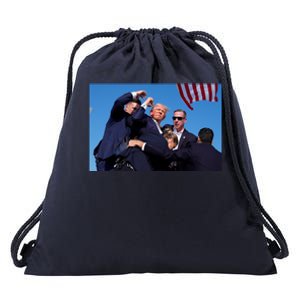 Trump Shot At Rally America Drawstring Bag