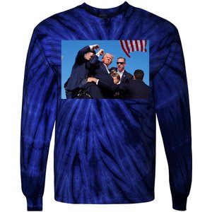 Trump Shot At Rally America Tie-Dye Long Sleeve Shirt