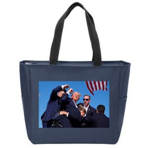 Trump Shot At Rally America Zip Tote Bag