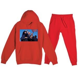 Trump Shot At Rally America Premium Hooded Sweatsuit Set