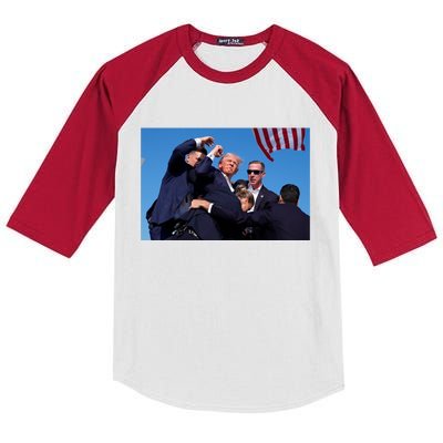 Trump Shot At Rally America Kids Colorblock Raglan Jersey