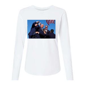 Trump Shot At Rally America Womens Cotton Relaxed Long Sleeve T-Shirt