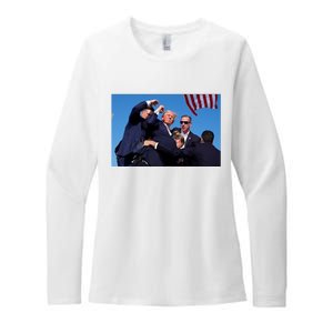 Trump Shot At Rally America Womens CVC Long Sleeve Shirt