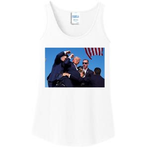 Trump Shot At Rally America Ladies Essential Tank