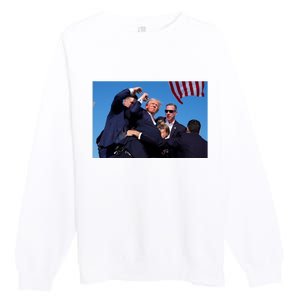 Trump Shot At Rally America Premium Crewneck Sweatshirt